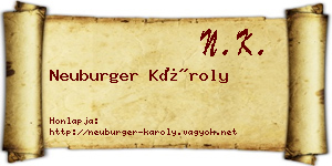 Neuburger Károly névjegykártya
